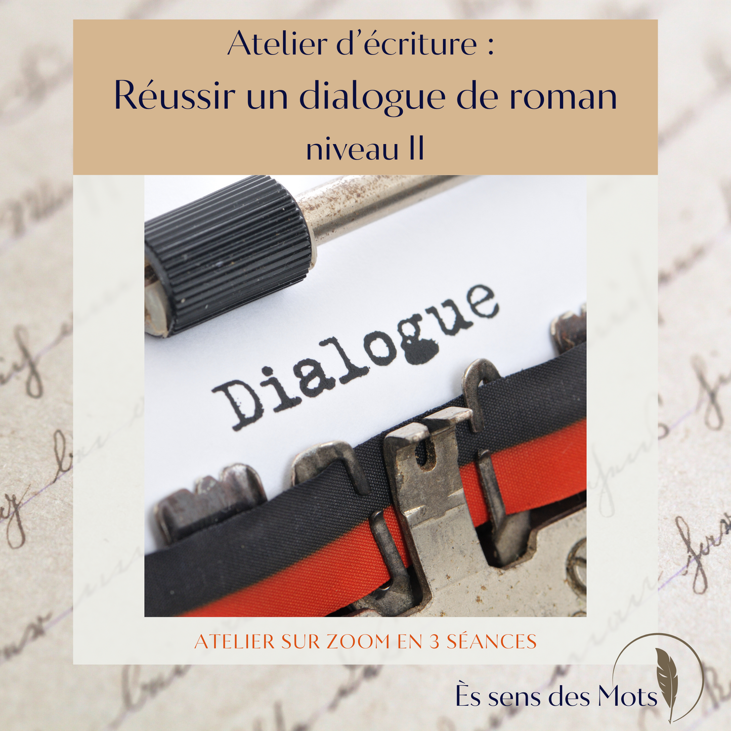 Atelier d'écriture - Réussir un dialogue de roman - niveau 2